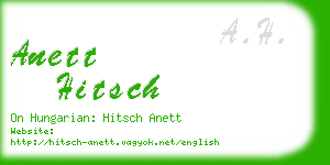 anett hitsch business card